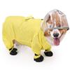 Capa de Chuva Impermeável Macacão para Cachorro Tira Refletora Cobertura da Barriga Roupa para Pet Jaqueta de Chuva para Pet Cobertura Completa Botas para Cachorro