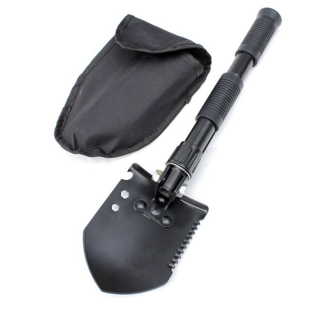 Multi-functional Folding Shovel Thickened High Carbon Steel Truck Mounted Shovel with Storage Bag Camping Shovel