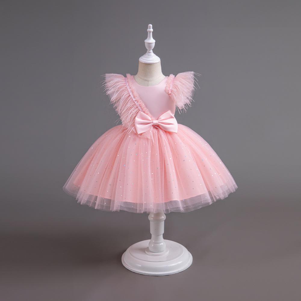 Girls' Tulle Princess Party Dress for Piano Performance