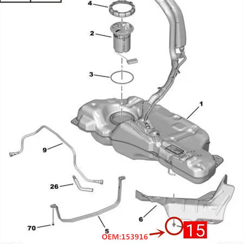 Peugeot/Citroen Fuel Tank Clip for Models 206, 307, 308, 3008, C4 Picasso, C5, C6