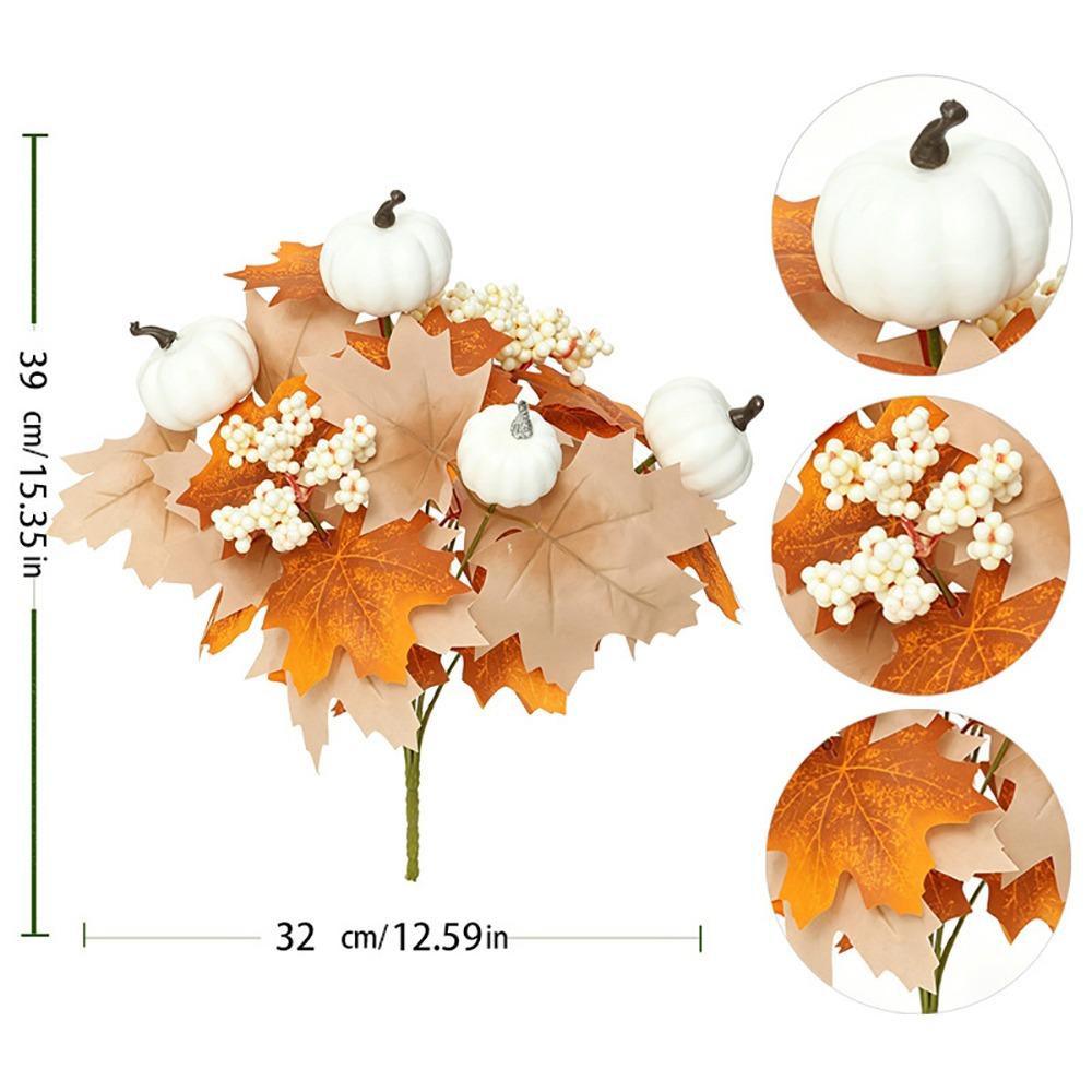 Foam Pumpkin Artificial Flower Bouquet Silk Leaves Halloween Decorative Flower Thanksgiving