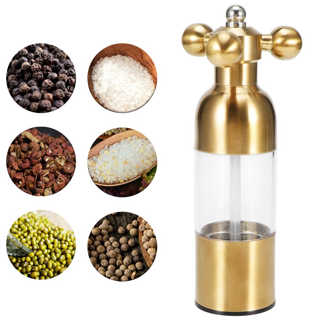 Stainless Steel Pepper Salt Spice Mill Grinder Seasoning Grinding Kitchen Tool for CookingGold