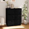 Vidaxl Side Cabinets, 2 Pcs, Black, 32X34X75 Cm, Solid Pine Wood