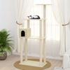 VidaXL Cat Tree with Sisal Scratching Posts Cream 147 Cm