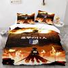 Anime Attack On Titan Tekstylia Domowe Drukowany Komplet Pościeli Poszewka na Kołdrę Poszewka na Poduszkę Komplet Pościeli Prześcieradło Lniane Poszewka na Kołdrę Rozmiar Queen King