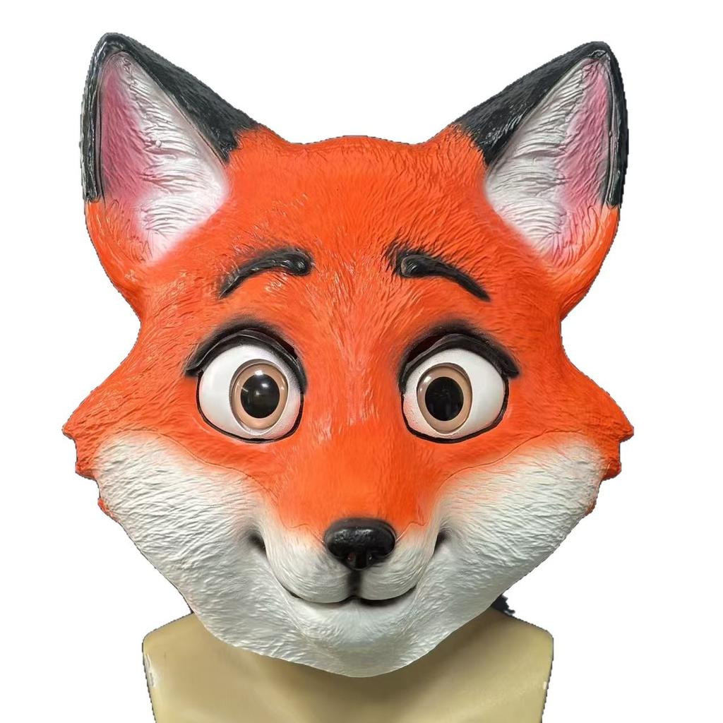Cute, fiery red fox headband Halloween latex animal masks cos Performance costumes and props for parties