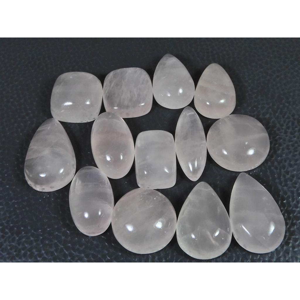 274Cts. Natural Pink Rose Quartz Mix Shape Cabachon Loose Gemstone 13Pcs Lot C-2518