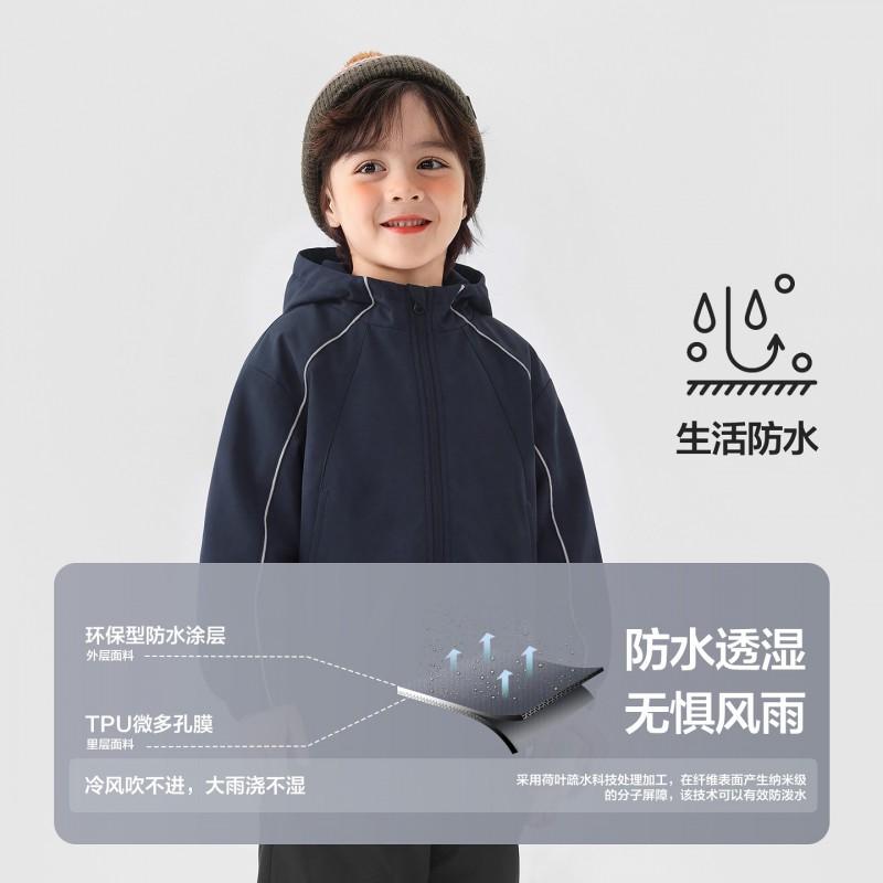 Boys Winter Waterproof Fleece Jacket Kids Warm Thick Coat Toddler Casual Outerwear