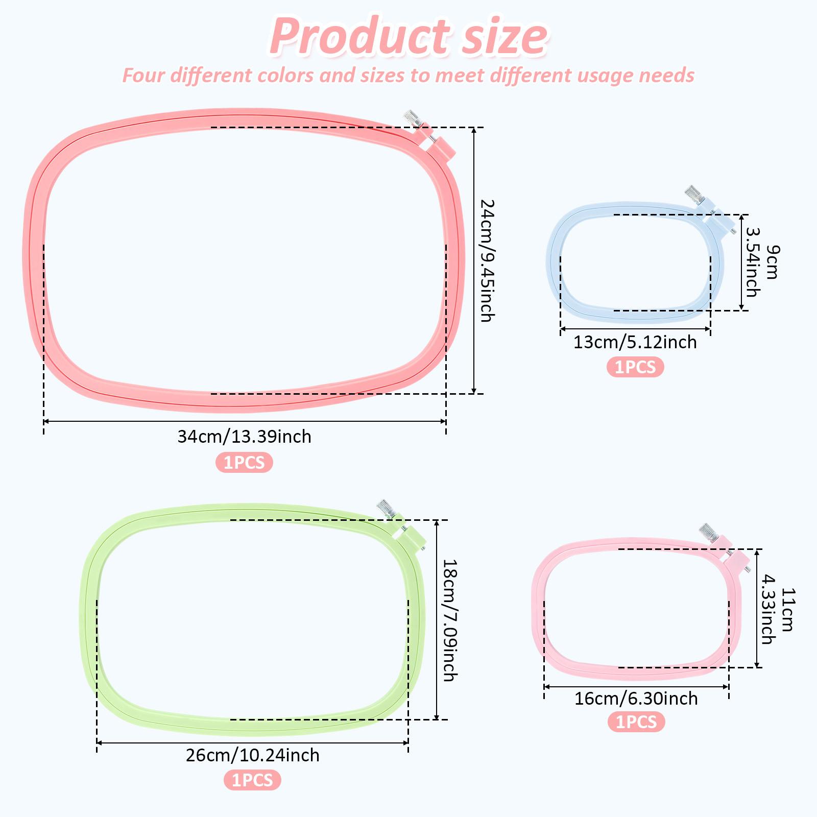 

4/5 шт. Набор прямоугольных пялец для вышивки крестиком из АБС-пластика, многоцветные квадратные пяльцы для вышивания, пяльцы для вышивания