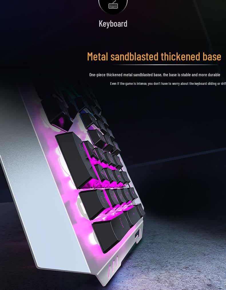 Wired E-sports Mechanical Keyboard, Mouse, and Headset Set for Laptop Gaming.