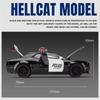 1:32 Hellcat Police Car Model Toy Alloy Die-casting Symulacja Skala Pull Back Model z dźwiękiem i światłem Pull Back Car Toy Boy Gift Desktop Ornaments