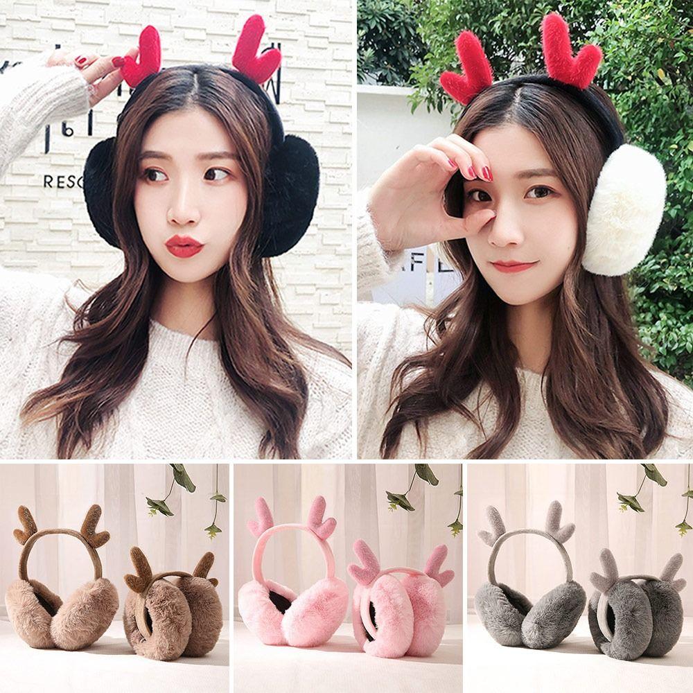 Foldable Earflaps Warm Ear Warmer Winter Plush Earmuffs  for Men Women