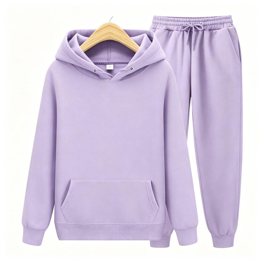 Men's Autumn/Winter Casual Hooded Sweatshirt & Long Pants Set for Fitness and Running.