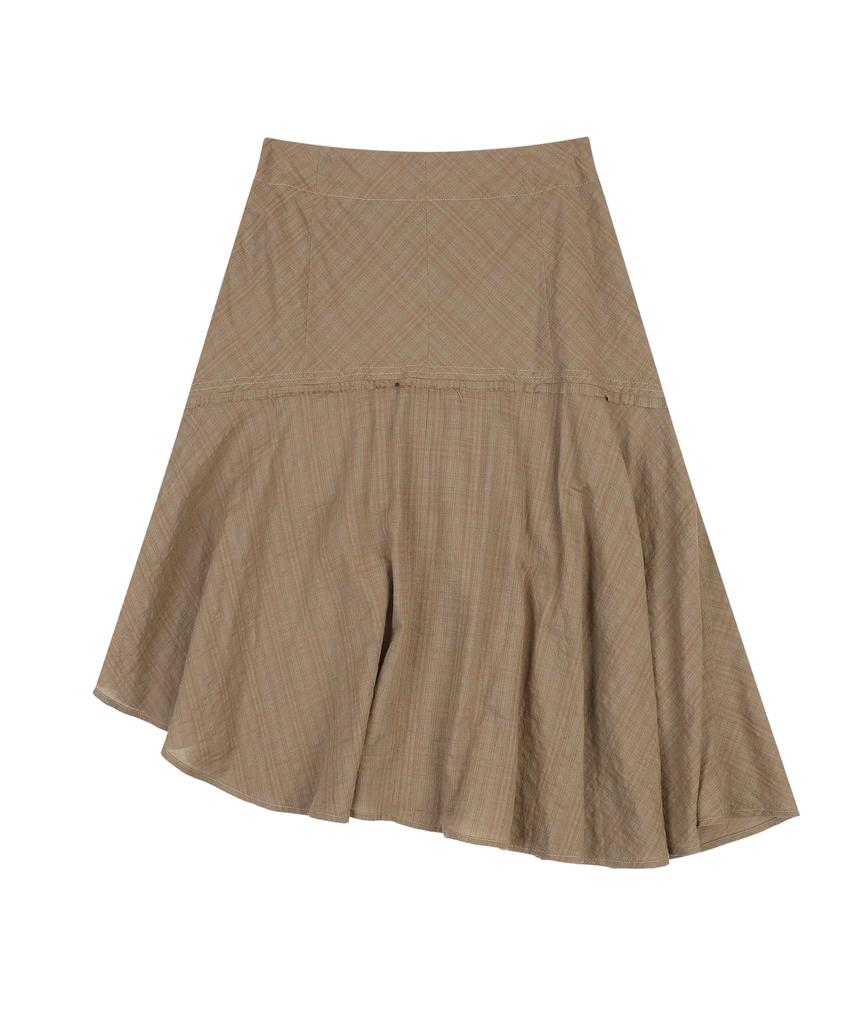 Ordinary Holiday Unbalance Flare Skirt [Beige]