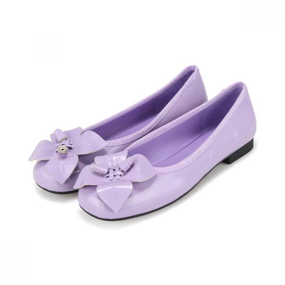 Barbara Leather Enamel Corsage Flat 1.5cm Bbj102pr 225mm