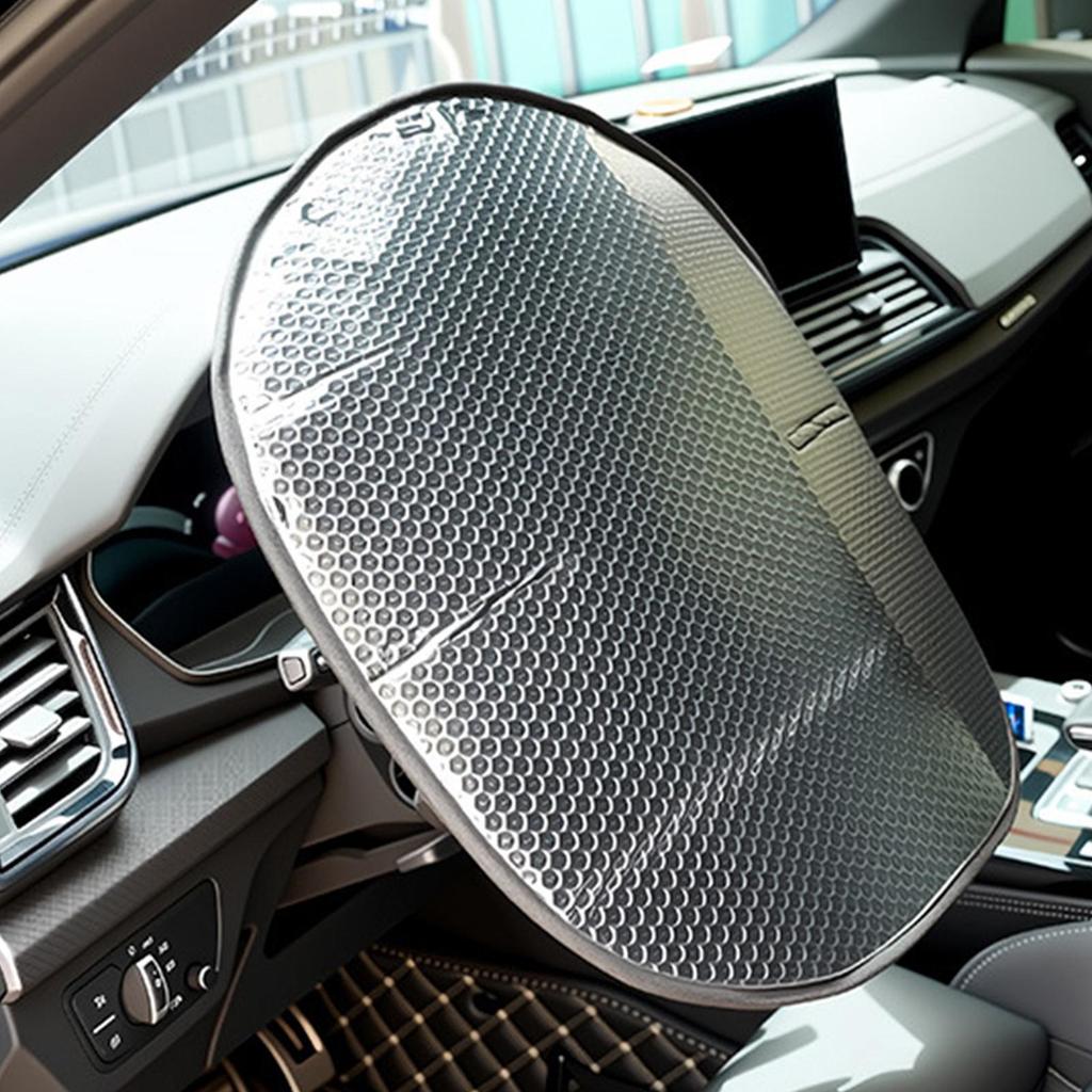Car Steering Wheel Sunshade Cover Foldable Car Interior Aluminum Film Anti Scald Heat-insulating Steering Wheel Cover