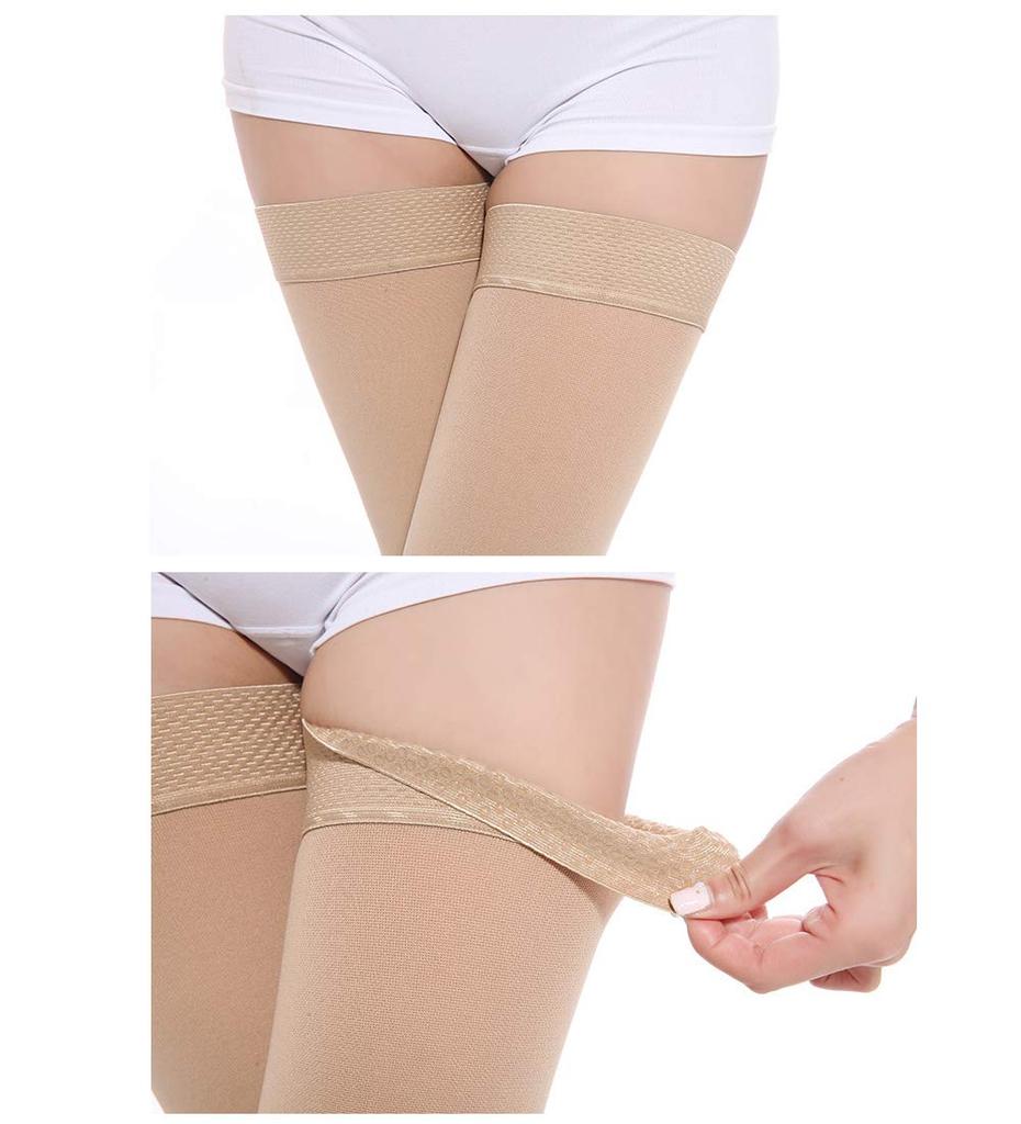 1 Pair 23-32Mmhg Footless Thigh High Compression Stockings For Varicose Vein Swelling Leg S-Xxl