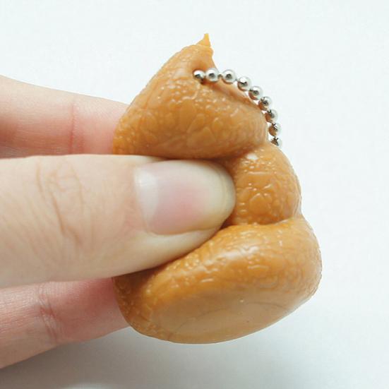 Funny Poop Squeeze Toy Realistic Soft Stress Reliever with Keychain Clip Slow-Rising Humorous Prank Gift for Friends Bag Charm for Adults Teens