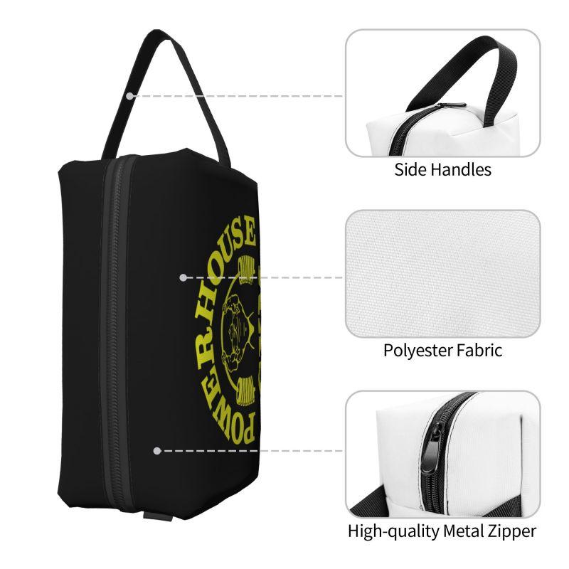 Kawaii Powerhouse Gym Travel Toiletry Bag Women Bodybuilding Fitness Muscle Makeup Cosmetic Organizer Beauty Storage Dopp Kit