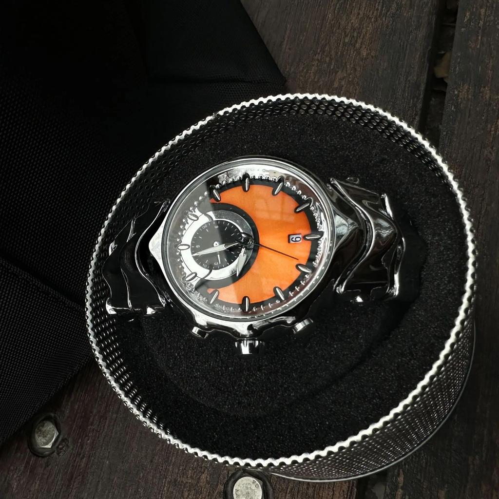 Fashion Blue Quartz Watch Mens Creative Alien Fake Dial Y2K Classic Unique Style Business Sports Men Watch Clock Mens Wristwatch