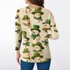 Women's Tops Three-quarter Sleeve Shirt V-neck Loose Casual Shirt Print T-shirt