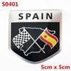 Aluminum Spain Flag National Flag Shield Emblem Badge Motorcycle Decal Sticker for Seat Leon Ibiza Ford Focus Fiesta Citroen VW
