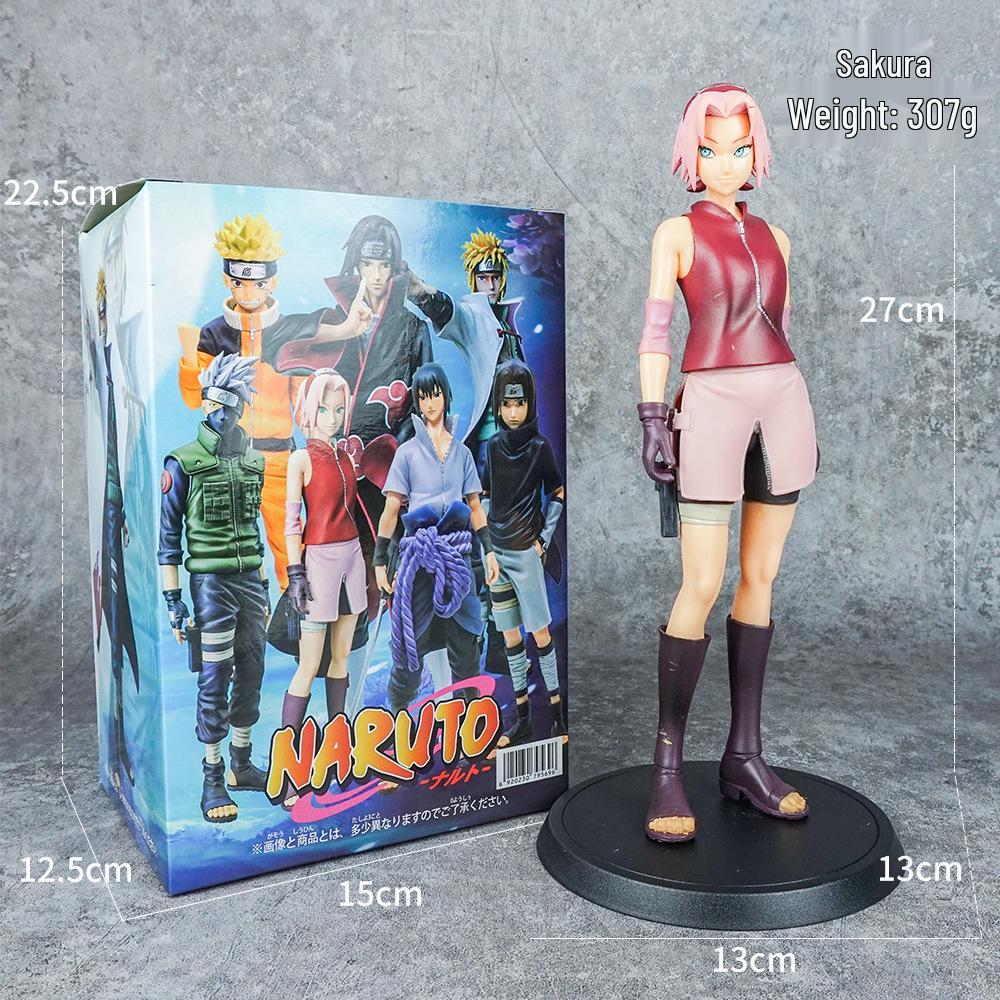 Anime Action Figure Display: Sasuke, Sakura, Itachi, Kakashi, Minato with Greatsword.