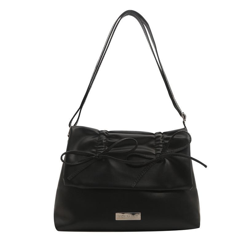 Stylish Feminine Tote Bag With Large Capacity Butterfly Bow In White Pink Silver Black