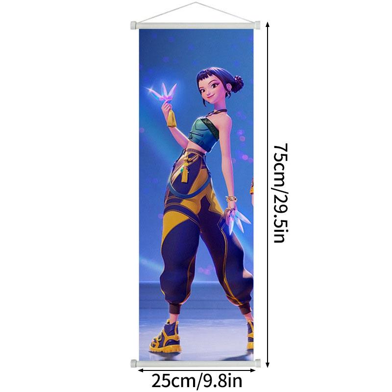 K-Pop Dämonenjägerin Hängebild Anime KPop Krieger Wandposter Rumi Mira Zoey Rollbilder Bilder Wanddeko