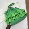 2026 New Fresh Style Canvas Women's Bag with Cake Skirt Design Casual Single Shoulder Princess Skirt Cloth Bag Fashionable