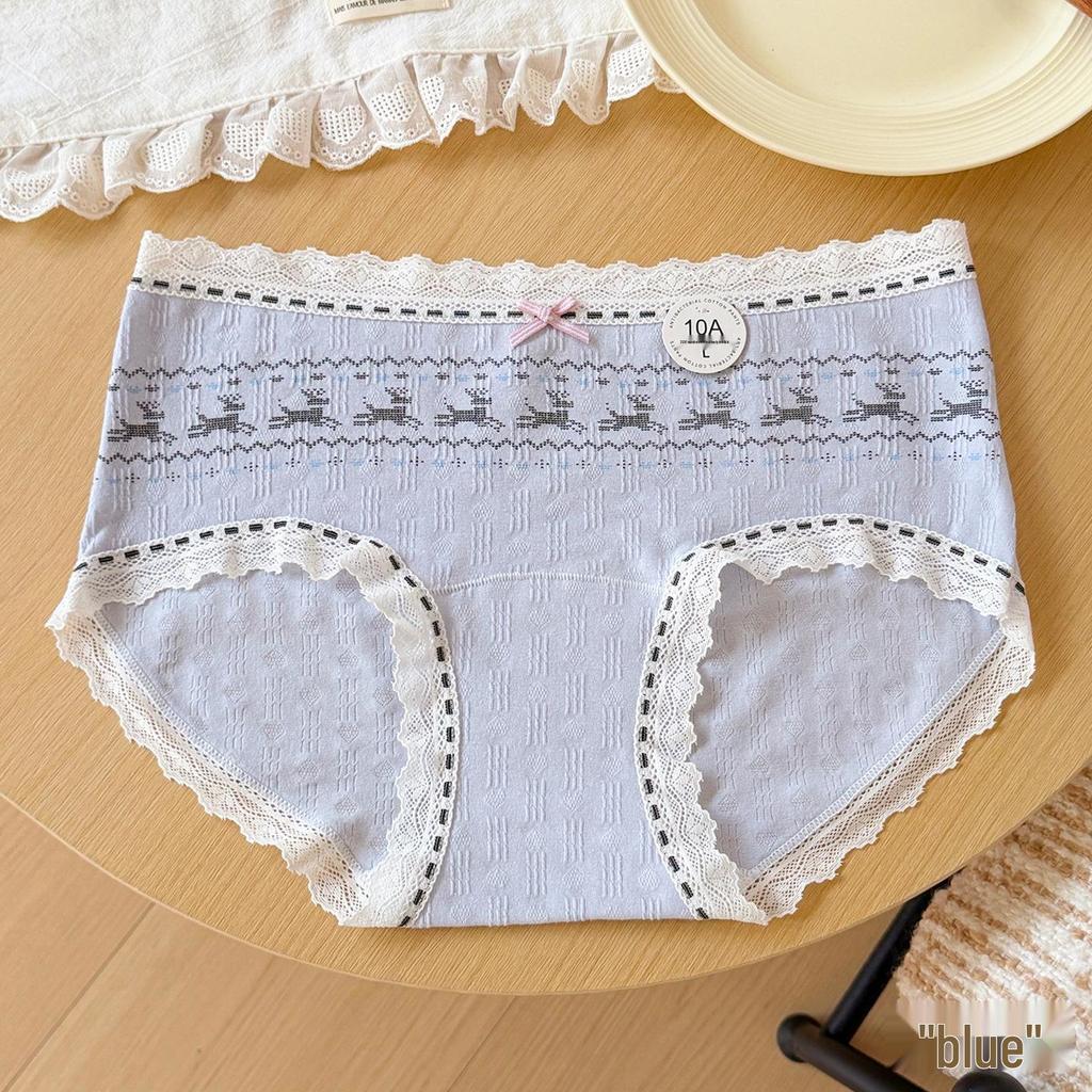 10A Antibacterial Lace Sweet Fresh Cotton Panties with Extended Crotch – Comfortable & Breathable Teen Briefs