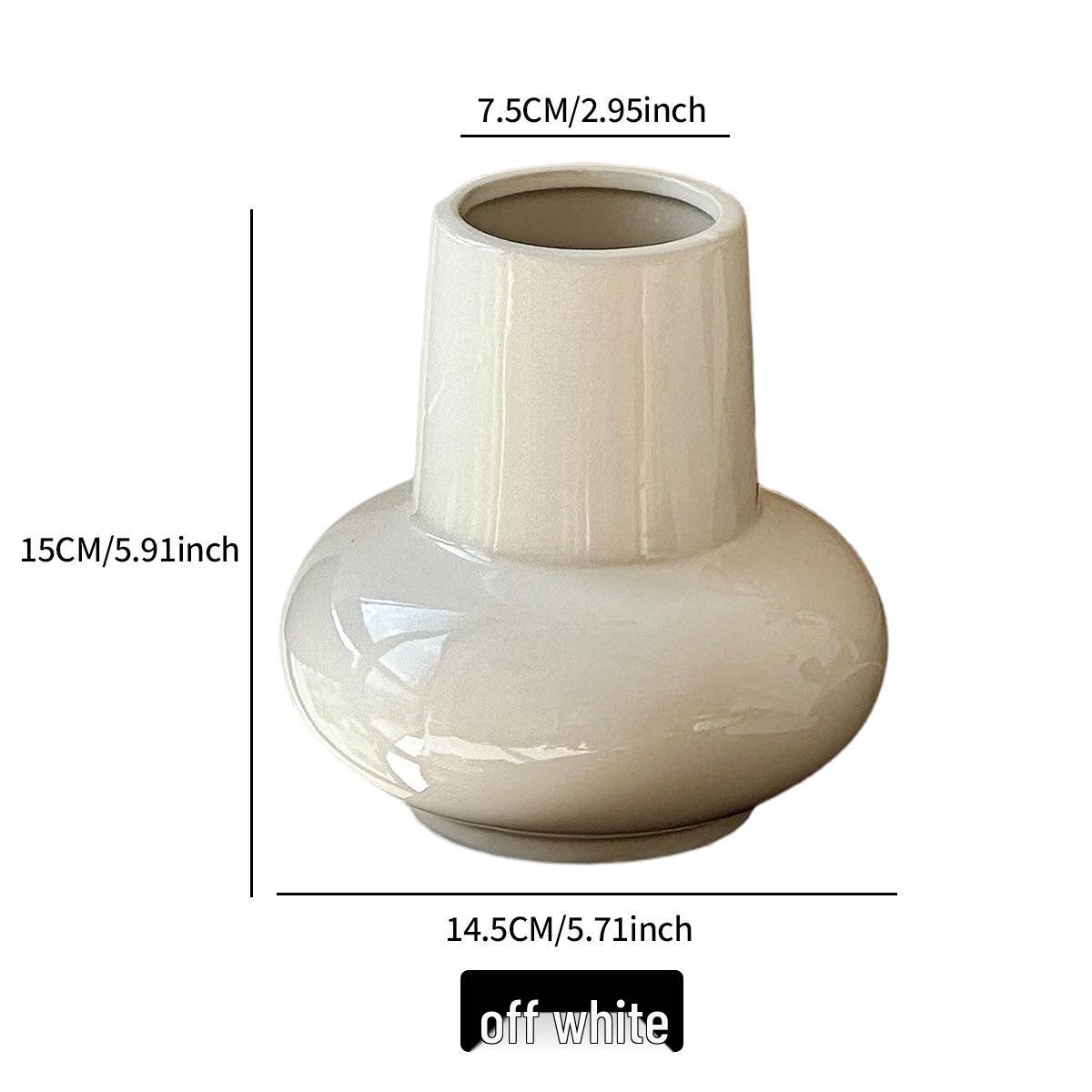 Nordic Luxury Ceramic Vase for Flowers – Elegant French White Design for Living Room & Dining Table Décor
