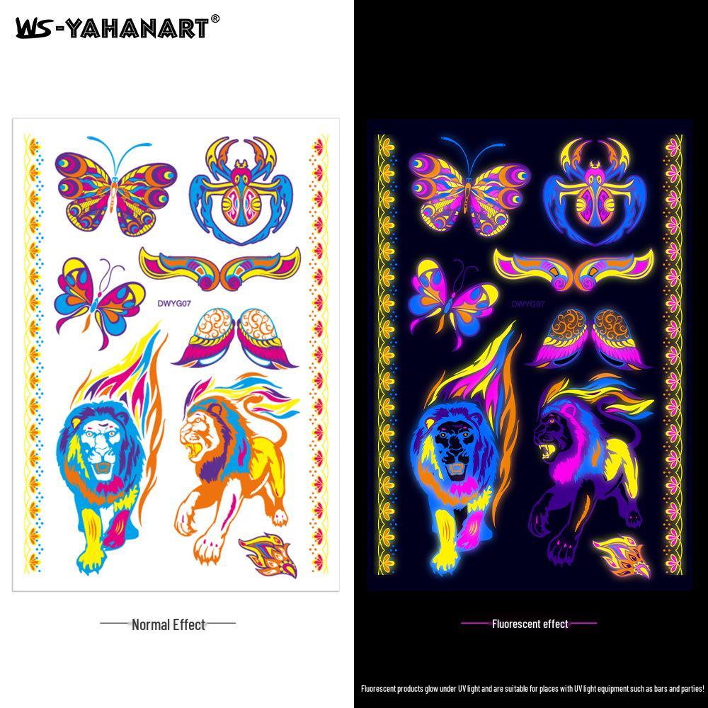 Creative Fluorescent Waterproof Full Arm and Face Tattoo Sticker