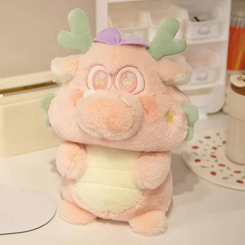 

28/35 см мультфільм милий дракон талісман плюшева іграшка барвистий дракон подушка подарунок для дітей домашня прикраса супровідна лялька 28cm рожевий