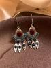 Yun Song Ling Retro Ethnic Fan-Shaped Tassel Earrings - Unique, Versatile Design