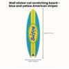 A Cat Scratcher Post in the Shape of a Surfboard, Wall-mounted, Made of Natural Sisal Material, and Free of Debris, Toy for Cats