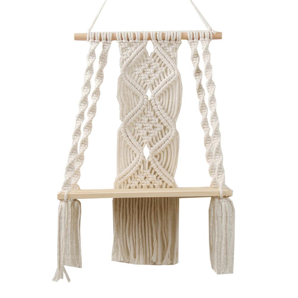 Boho Macrame Wall Hanging Shelf Macrame Wall Decor Woven Tassel Tapestry Wall Shelf Handmade Cotton
