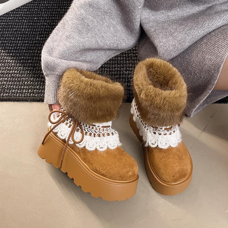 

Женские мягкие эластичные зимние теплые холодные утепленные сноубутсы толстая подошва нескользящие износостойкие для улицы для отдыха для спорта мех хлопок ботинки 40 жёлтый