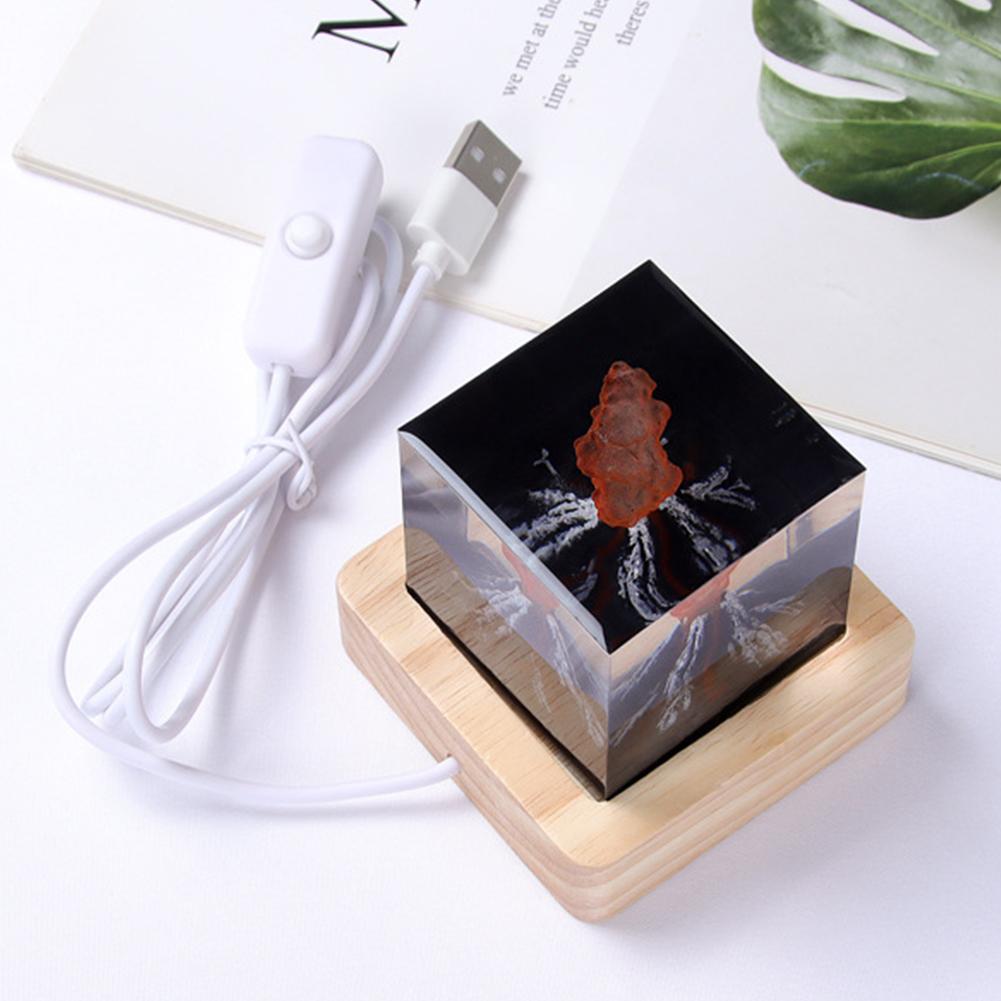 Realistische Vulkanusbruch Nachtlicht USB Vulkanusbruch Modell Atmosphäre Lampe Vulkan Lava Lampe für Haus Wohnzimmer Dekoration