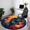 1pc Dinosaur Decor Chair Carpet for Office, Round Non Slip Durable Large Size Office Carpet, Suitable for Office
