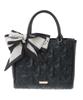 Maison de Fleur Quilted Ribbon Tote Bag with Black Women's Scarf,
