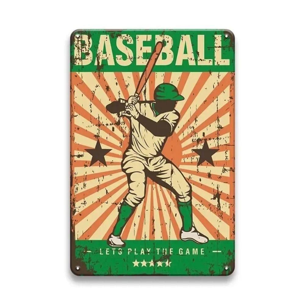 Vintage Sports Metal Tin Sign Football Basketball Decor 20x30cm