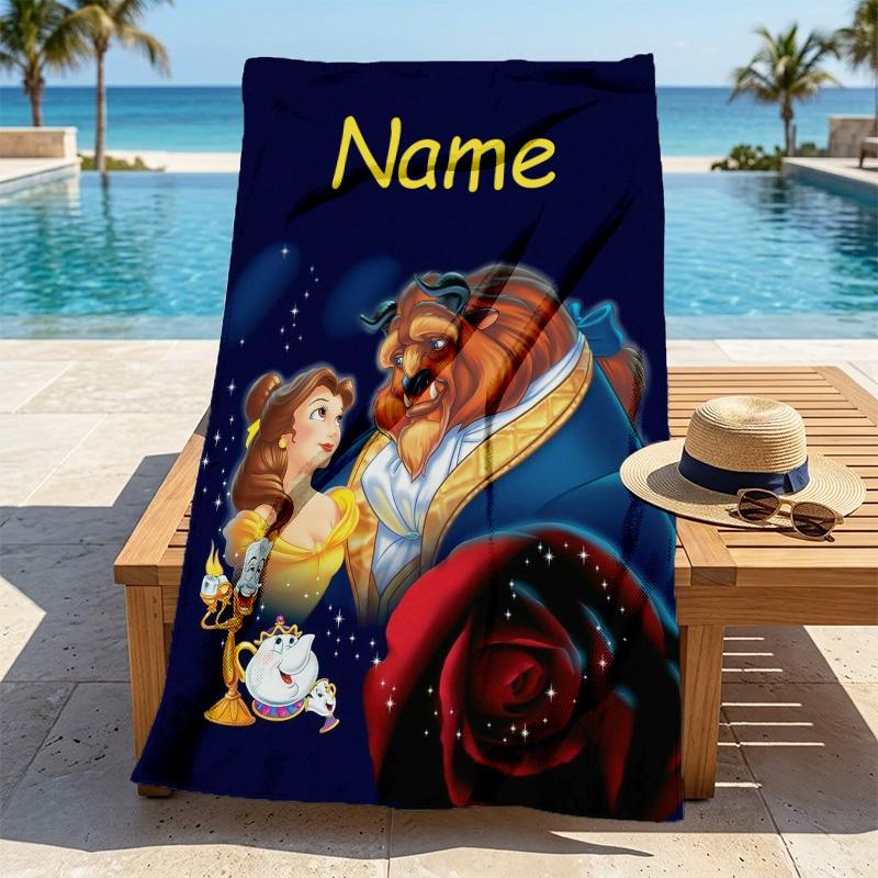 Custom Name Princess Dreams Stylish Digital Printing Beach Towel Quick‑Drying Absorbent Blanket for Beach Pool Gym Travel