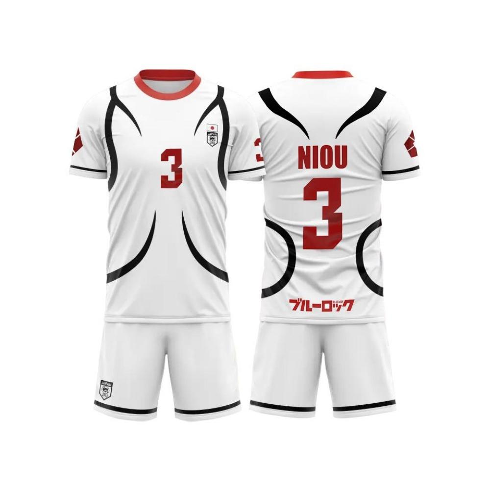 Horké Blue Lock Japonsko U20 Bílá Kreslená Anime Cosplay Pánské Obleky Dres Letní Dětský Set s Krátkým Rukávem Módní Dámské Sportovní Sety