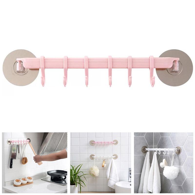 Kitchen Accessories Wall Mounted Bathroom Organizer Hooks Towel Holder Cupboard Storage Rack Shelf Bathroom Holder Key Hooks