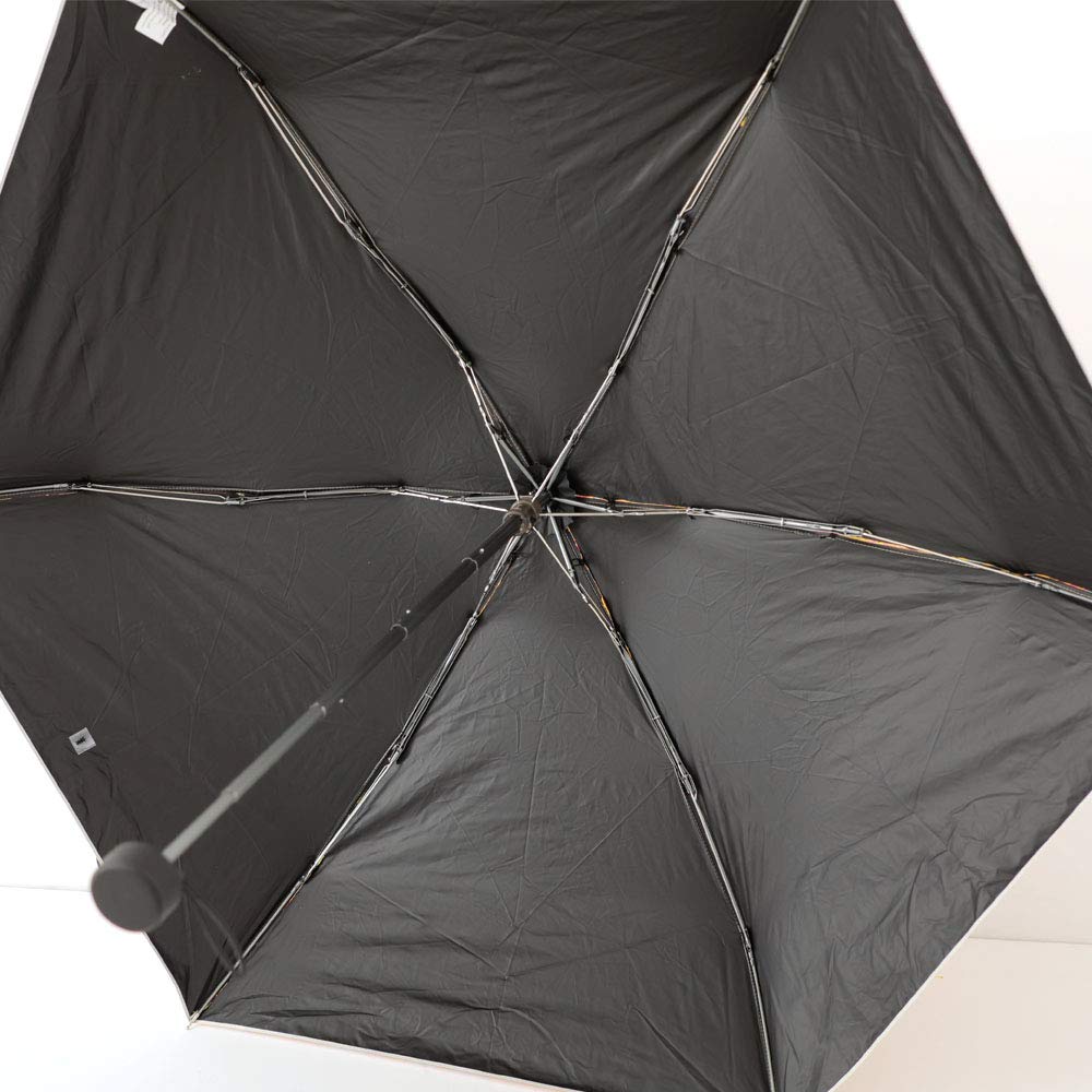 Smallest Class Folding Micro Parasol Teepee Pattern UV Umbrella for Both Sunny and Rainy Days World's 5-fold [99.99% Protection] Off-white