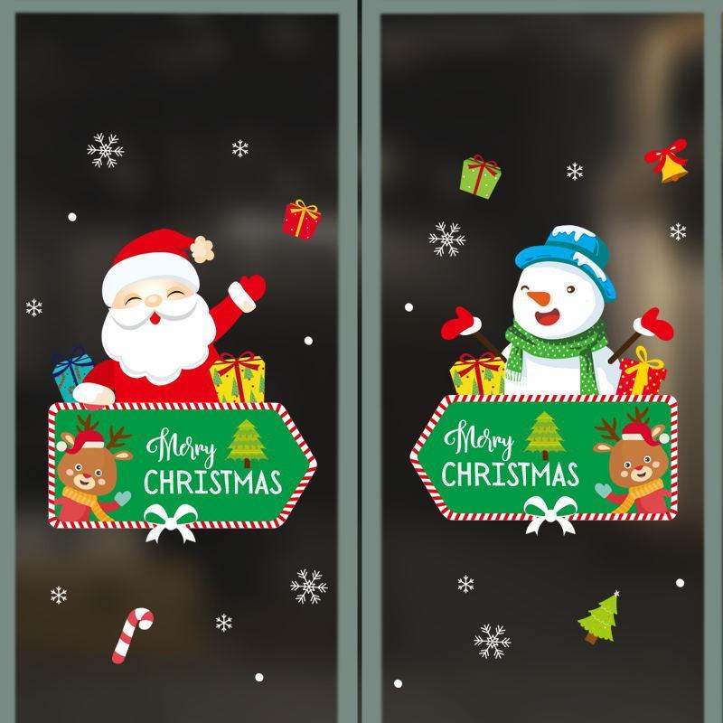 New Pvc Christmas Static Cling Window Decor Featuring Festive Santa Claus Design
