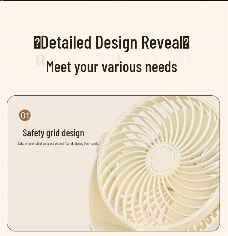 USB Rechargeable Mini Desktop Fan with Long Battery Life