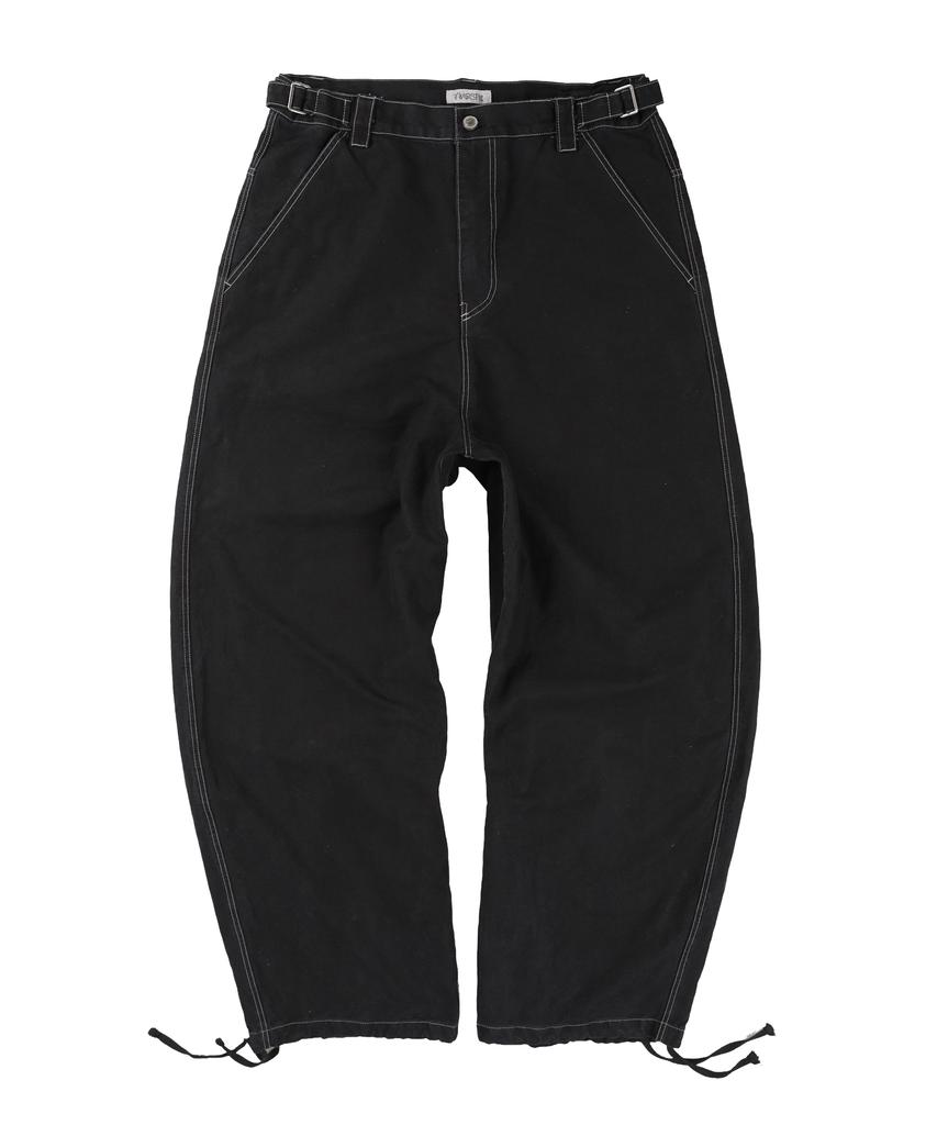 Tuseupeiseu Buyback Back Pocket Embroidered Pants [Black]