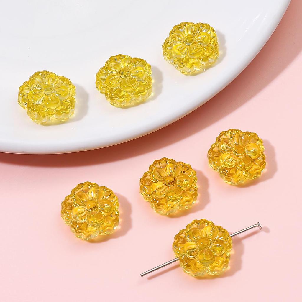 Multi-colored Twin Flower Shaped Glass Beads 15mm 10pcs For Jewerlry Making DIY Bracelet Necklace